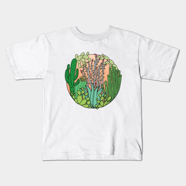 Cactus Ring Kids T-Shirt by DreamBox